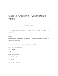 Chapter 8 Quadrilaterals