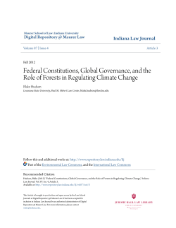 Federal Constitutions, Global Governance, and the Role of Forests