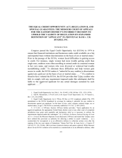 the equal credit opportunity act, regulation b, and