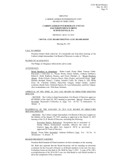 May 18, 2015 - Carbon Lehigh Intermediate Unit 21