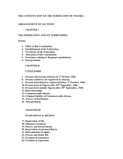 THE CONSTITUTION OF THE FEDERATION OF