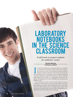Laboratory Notebooks in the Science Classroom
