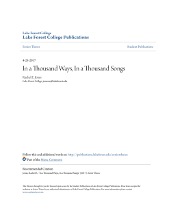 In a Thousand Ways, In a Thousand Songs