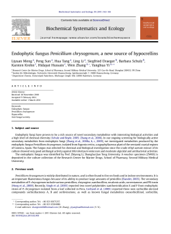Endophytic fungus Penicillium chrysogenum, a new