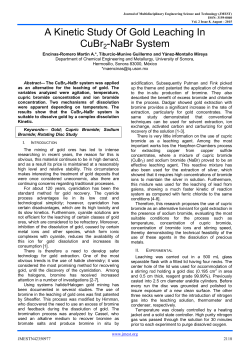 A Kinetic Study Of Gold Leaching In CuBr2-NaBr System
