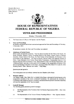 house of representatives federal republic of nigeria