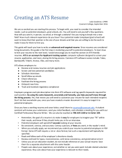 Creating an ATS Resume - Portal