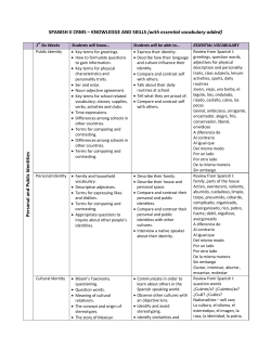 SPANISH II CRMS &ndash; KNOWLEDGE AND SKILLS (with essential