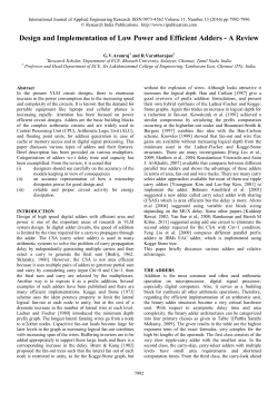 Design and Implementation of Low Power and Efficient Adders