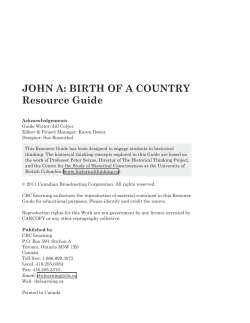John A: Birth of a Country - The Historical Thinking Project