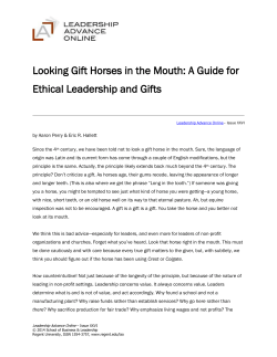 Looking Gift Horses in the Mouth: A Guide for