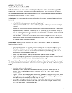 JUSTICE by Michael Sandel Questions for Student Reflection 2013