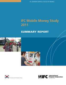 IFC Mobile Money Study 2011: Summary Report