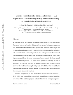 Comets formed in solar-nebula instabilities!-