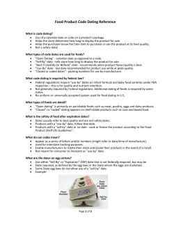 Food Product Code Dating