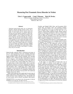 Measuring Post Traumatic Stress Disorder in Twitter