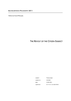 THE REVOLT OF THE CITIZEN SUBJECT