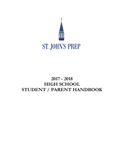 2017 - 2018 HIGH SCHOOL STUDENT / PARENT HANDBOOK