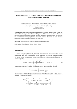 SOME GENERALIZATIONS OF GREGORY`S POWER SERIES AND