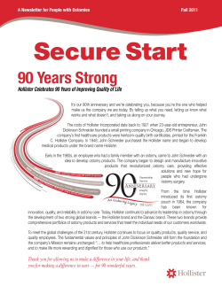 90 Years Strong - Hollister Incorporated