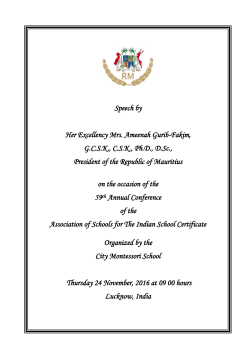 On the occasion of the 59th Annual Conference of the Association of