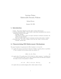 Lecture Notes: Enforceable Security Policies