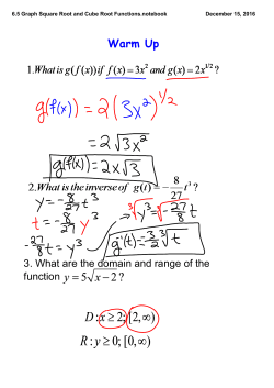 6.5 Graph Square Root and Cube Root Functions.notebook