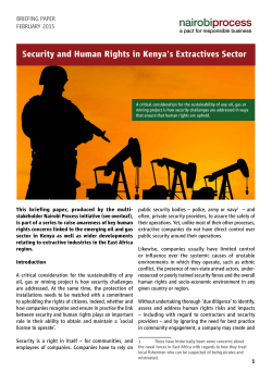 Security and Human Rights in Kenya`s Extractives Sector