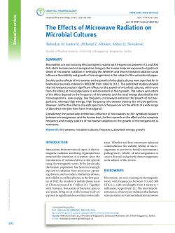 The Effects of Microwave Radiation on Microbial Cultures