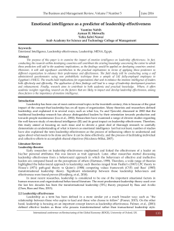 Emotional intelligence as a predictor of leadership effectiveness