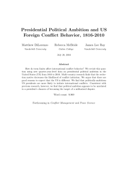 Presidential Political Ambition and US Foreign Conflict Behavior