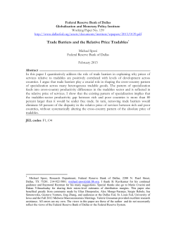 Trade Barriers and the Relative Price Tradables - Dallas