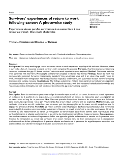 Survivors` experiences of return to work following cancer