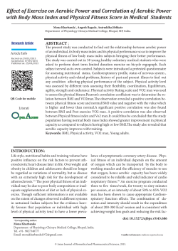 Effect of Exercise on Aerobic Power and