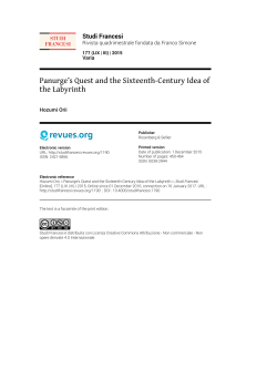 Panurge`s Quest and the Sixteenth