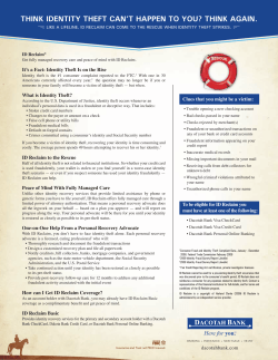 think identity theft can`t happen to you? think again.