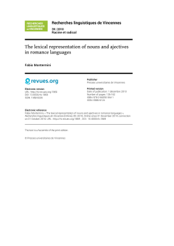 The lexical representation of nouns and ajectives in romance