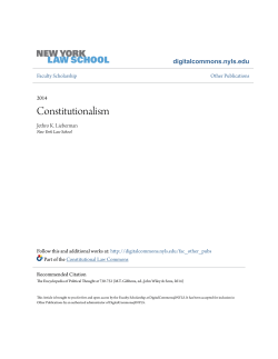 Constitutionalism - DigitalCommons@NYLS