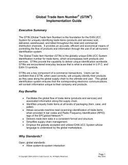 Global Trade Item Number&reg; (GTIN&reg;) Implementation Guide