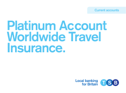 Platinum Account Worldwide Travel Insurance.