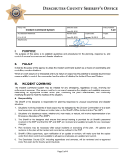 Incident Command System - Deschutes County Sheriff`s Office