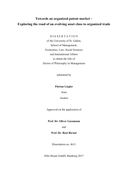 Towards an organized patent market