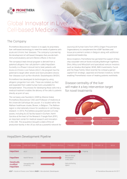 Global Innovator in Liver Cell-based Medicine