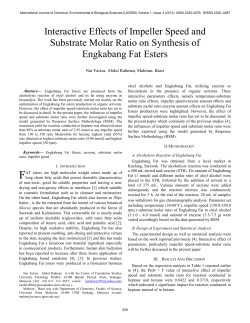 Interactive Effects of Impeller Speed and Substrate Molar Ratio on
