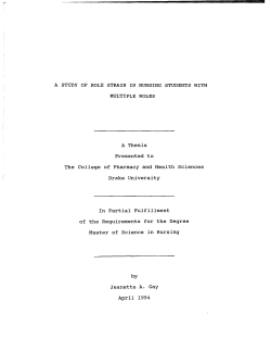 A STUDY OF ROLE STRAIN IN NURSING STUDENTS WITH
