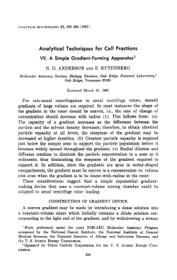 Analytical Techniques for Cell Fractions