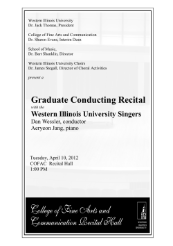 Graduate Conducting Recital - Western Illinois University