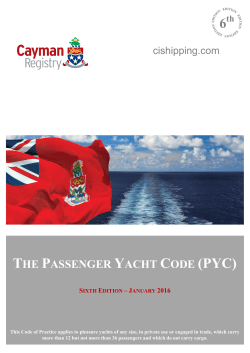 The 13-36 Passenger Yacht Code - Cayman Islands Shipping Registry