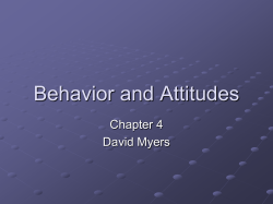 Behavior and Attitudes