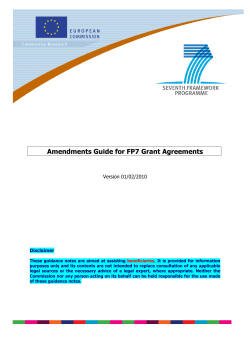 Amendment Guide for FP7 Grant Agreements